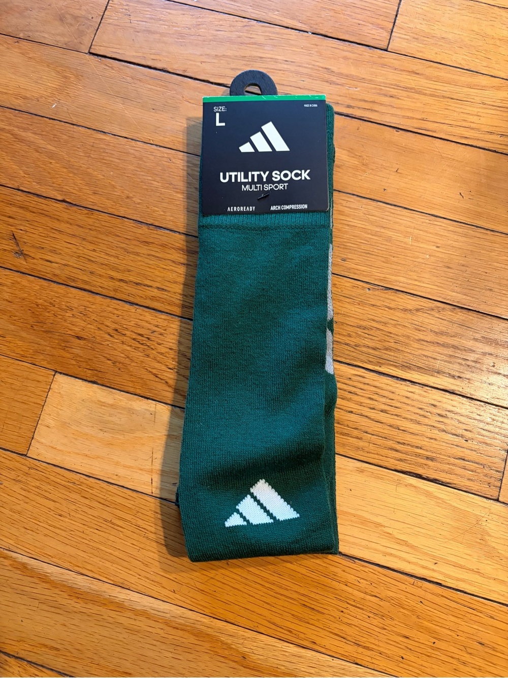 NWT Adidas Utility Sock Multi Sport Green (Size L). Women’s shoe 10-13. Men 8-12